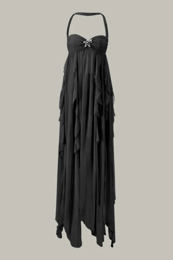 FAIRYJANE - VESTIDO MAXI DE ENCAJE ELEGANTE