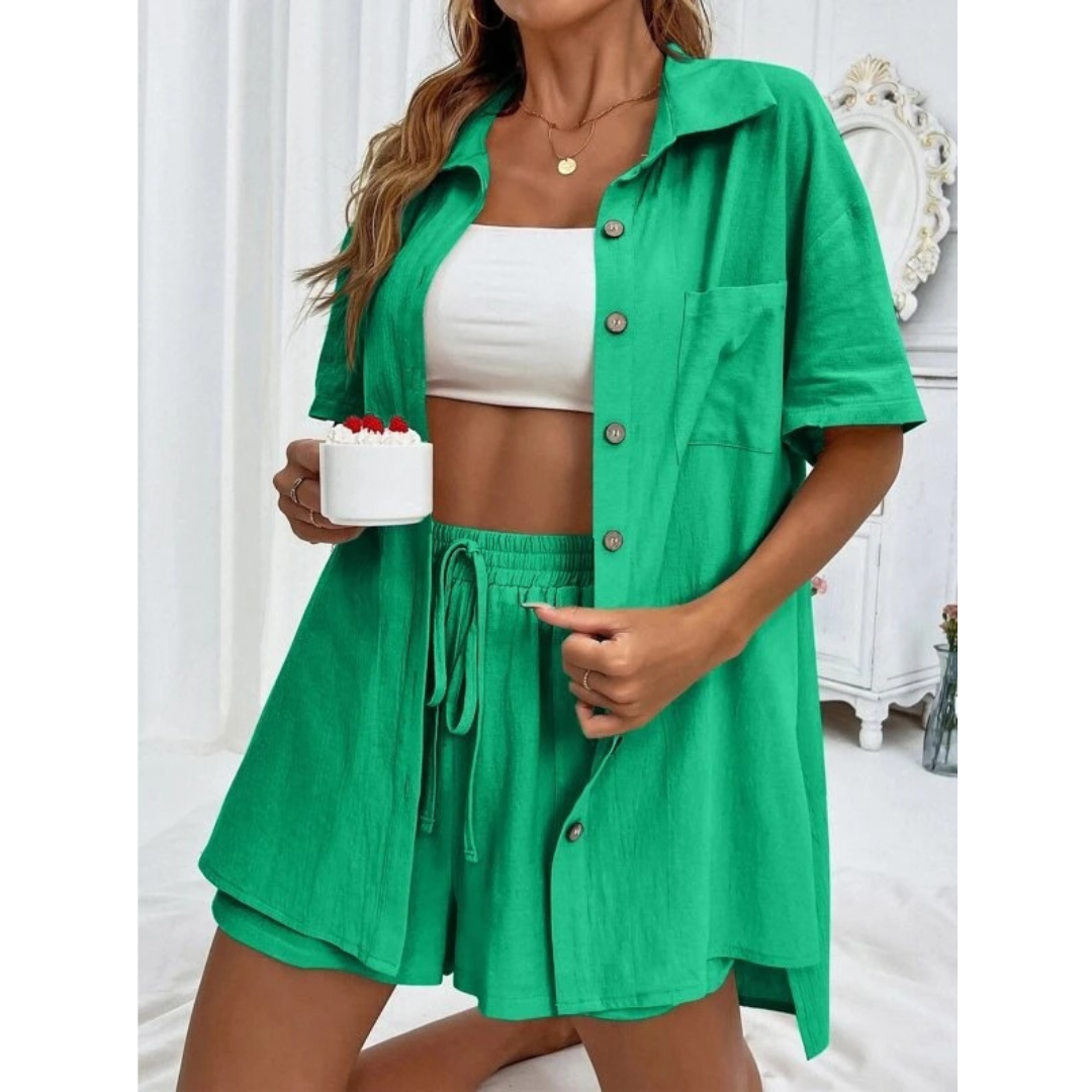 MERYL – CONJUNTO MODISH DE CAMISA ABOTONADA