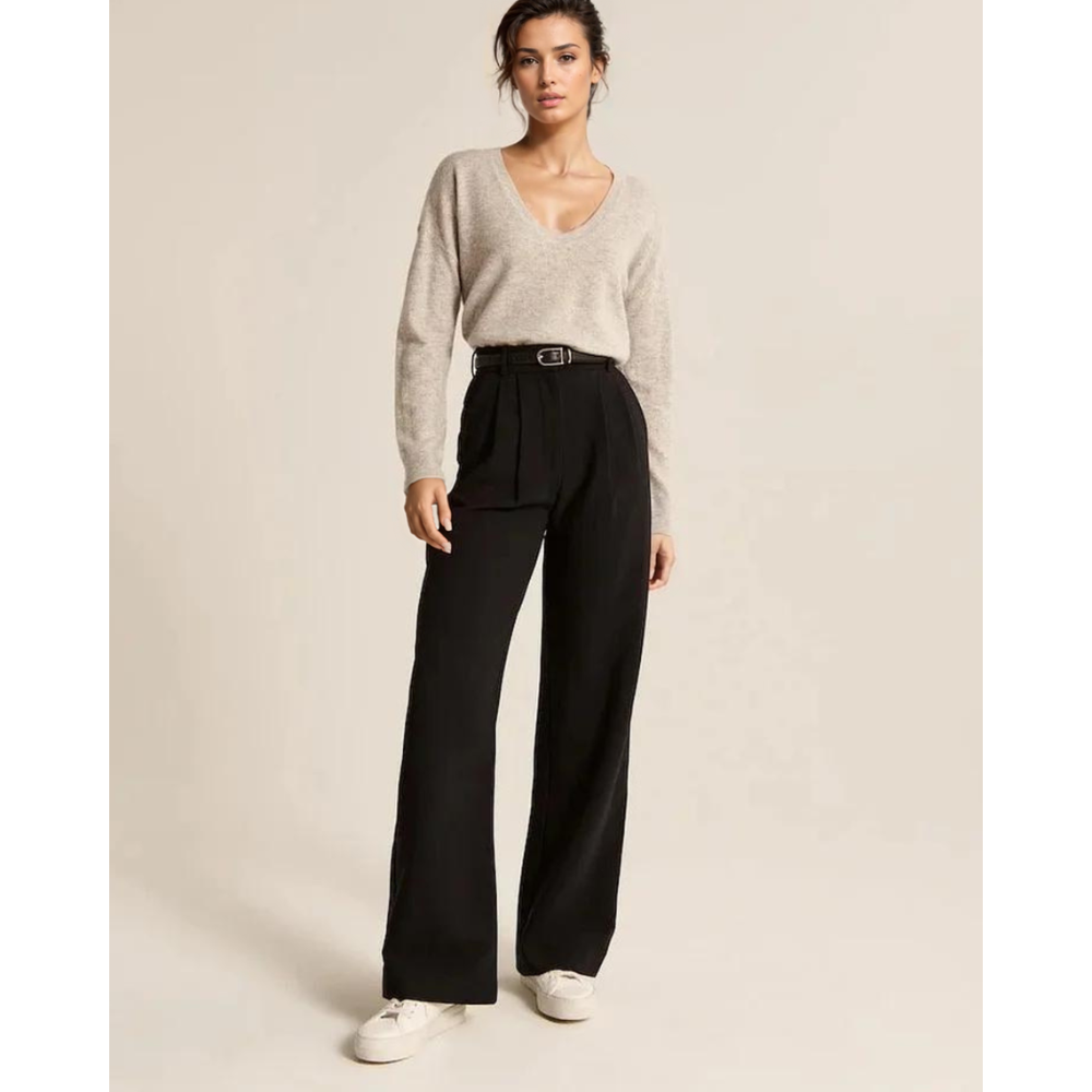 MERILYN - PANTALONES ANCHOS CON CORTE CÓNICO