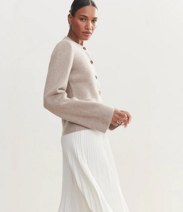 BELLAMY - CARDIGAN DE MANGA CAMPANA LISA