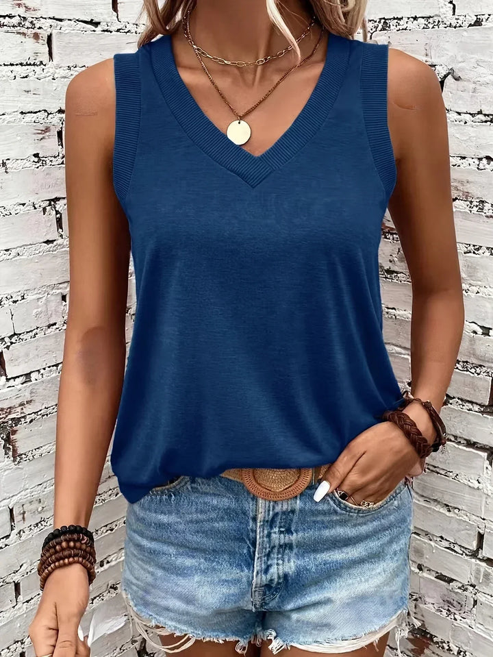 ARCADIA - BLUSA SIN MANGAS CON ESCOTE EN V AIREADA