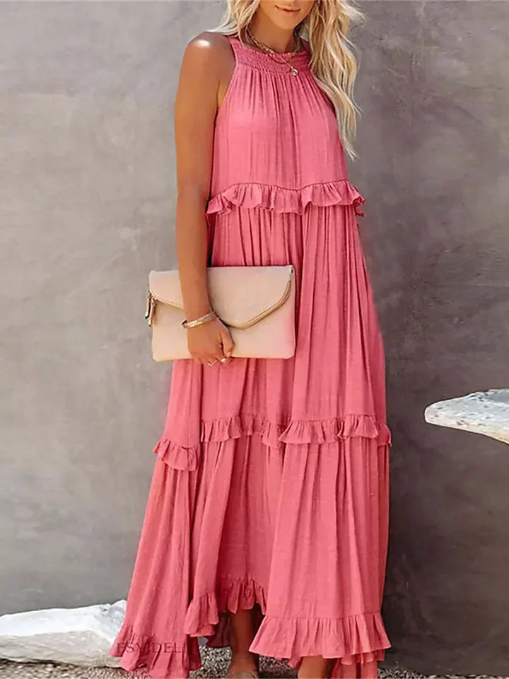 Emilia - Vestido Maxi Halter con Volantes