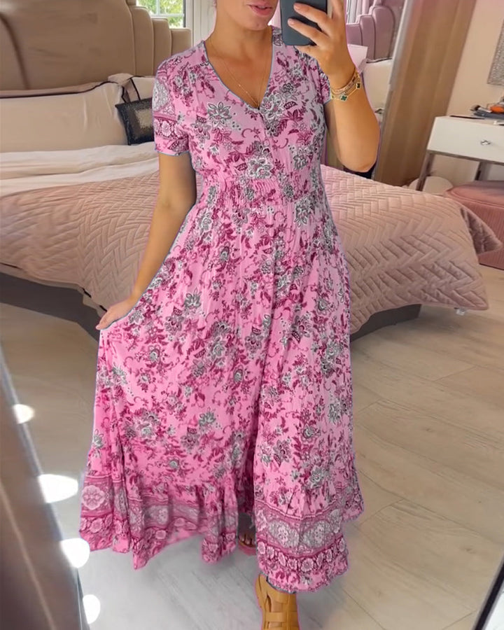 Alisa™ - Vestido con escote en V y patrón floral