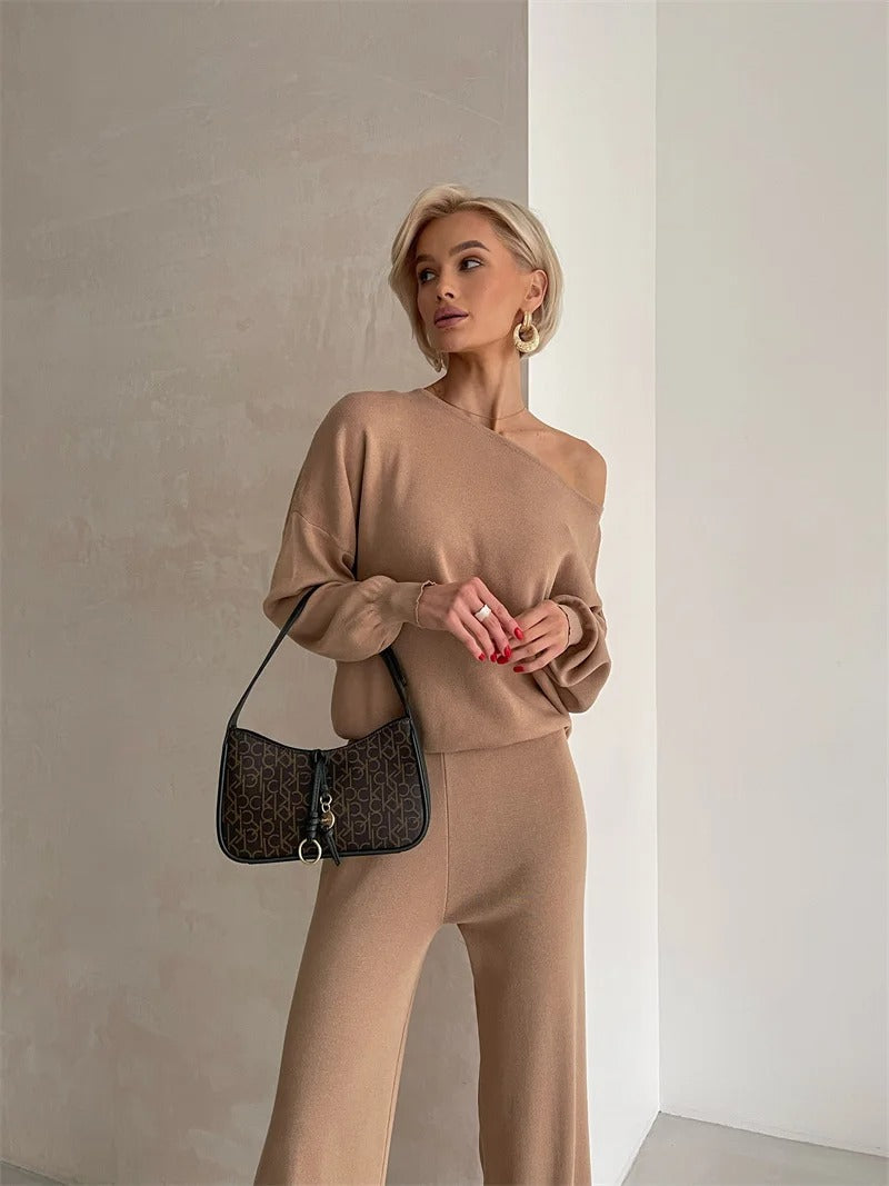 Ellie™ - Conjunto Monocromático Elegante de Punto para Invierno