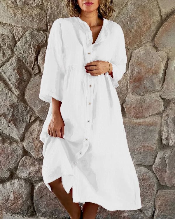 MIRANDA - VESTIDO OVERSIZED DE ALGODÓN Y LINO