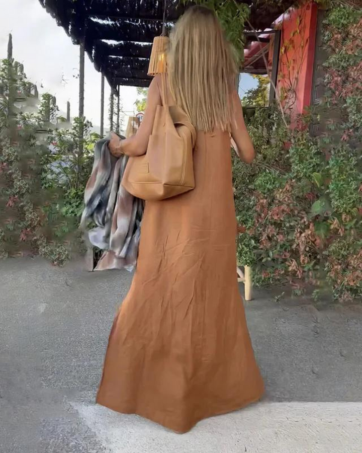 AGATHA – VESTIDO MAXI DE MEZCLA DE LINO