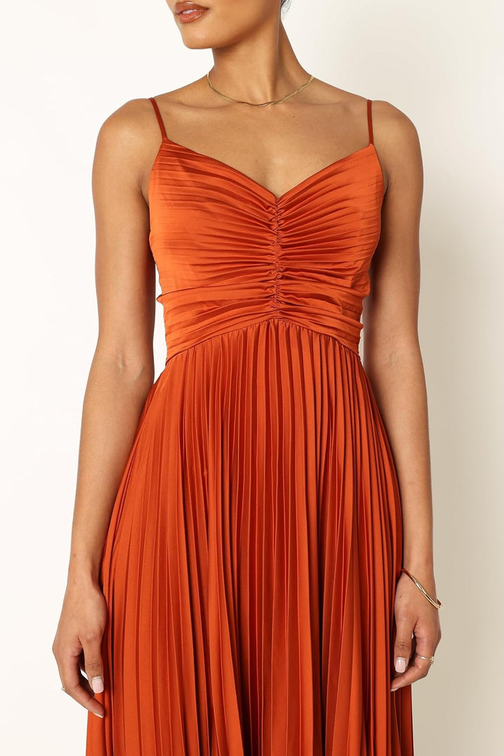 MIKA - VESTIDO MIDI FORMAL PLISADO