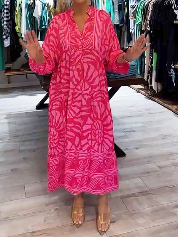 HAZEL - VESTIDO CON CUELLO EN V Y ESTAMPADO