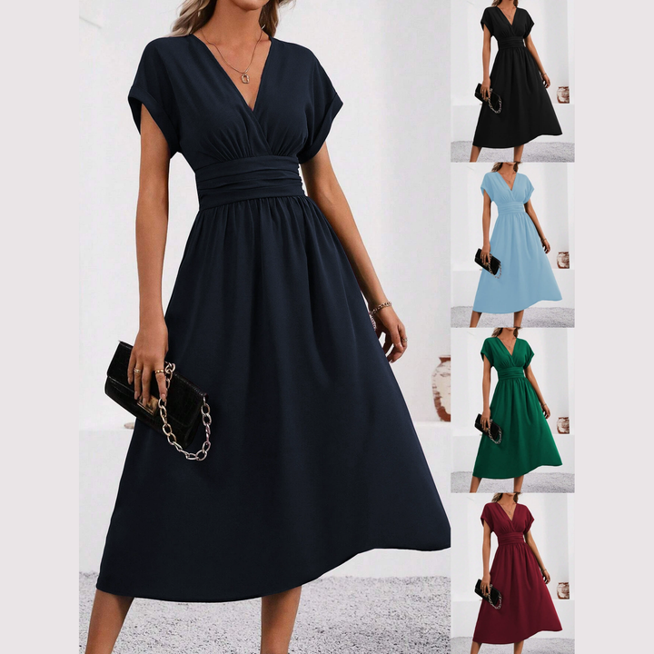 SHAYLA - VESTIDO ENTALLADO CON ESCOTE EN V PROFUNDO