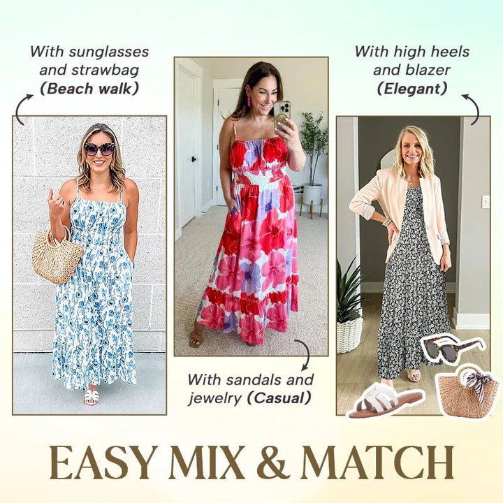 MONROE - VESTIDO MAXI CAMI FLORAL ELEGANTE