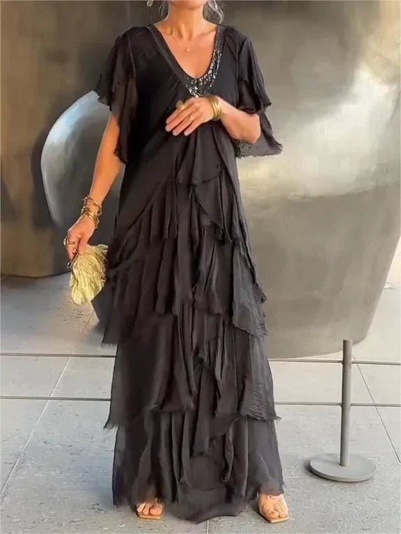 Zoey - Vestido Largo Elegante con Escote en V