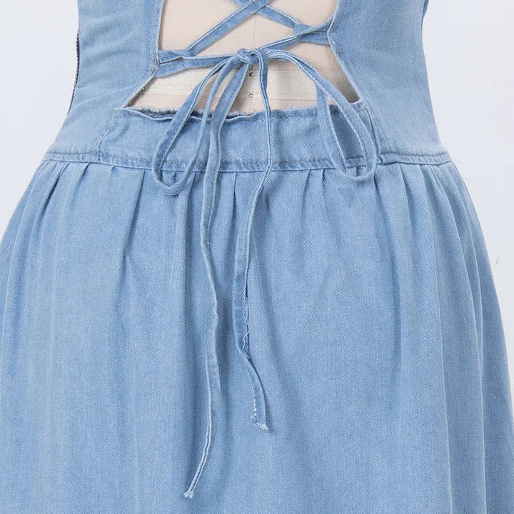 FEMAR - VESTIDO SIN MANGAS DE DENIM MIDNIGHT CON TIRANTES