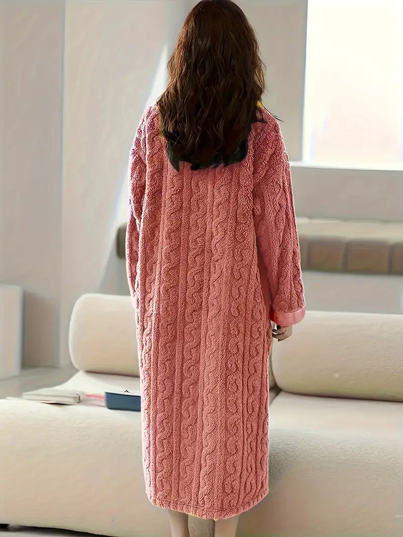 Abigail™ - Vestido de Invierno Jacquard de Forro Polar Suave