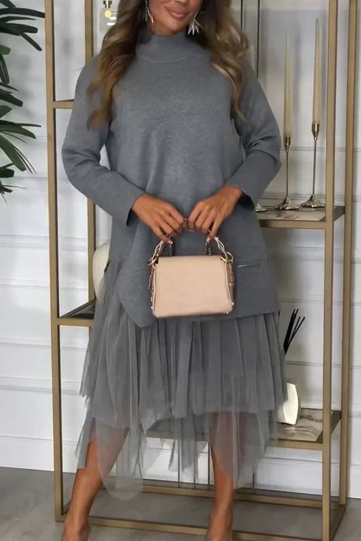 PENNYLANE - CONJUNTO ELEGANTE DE TUL CON MANGA LARGA