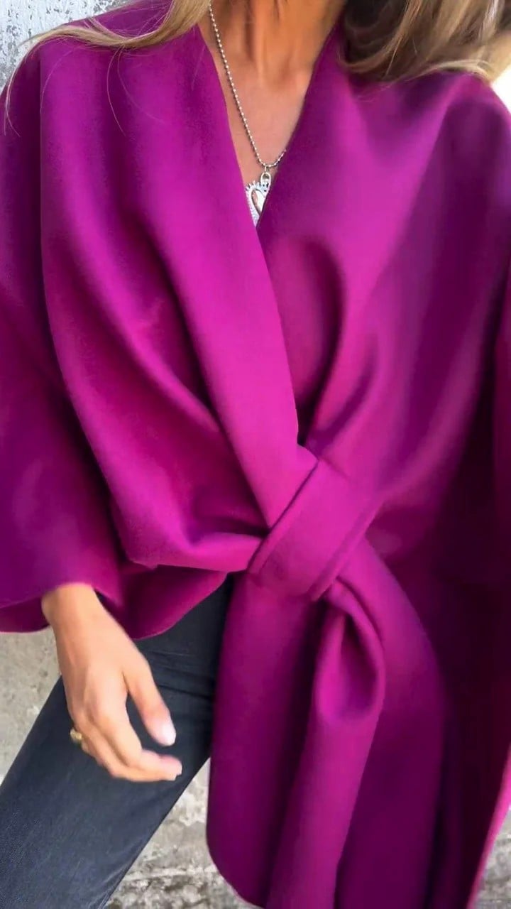 UMAIZA - CHAQUETA CAPA CON ESCOTE EN V DE ESTILO SIN ESFUERZO