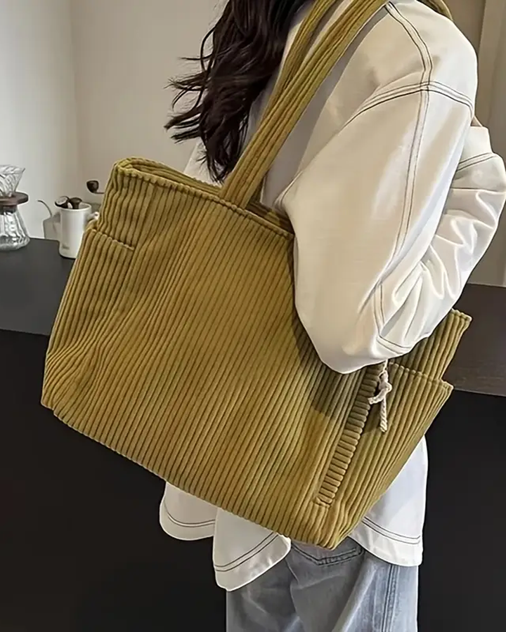 RAMONA – BOLSA TOTE ACANALADA CON DETALLE DE CORDÓN