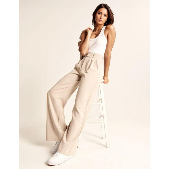 MERILYN - PANTALONES ANCHOS CON CORTE CÓNICO