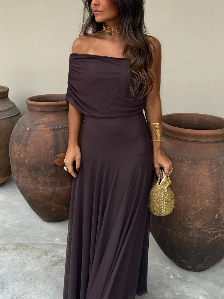 JAYLA - VESTIDO ASIMÉTRICO DE MALLA DE UN HOMBRO