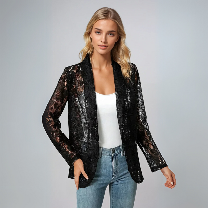 SHEENA - BLAZER DE ENCAJE TRANSPARENTE