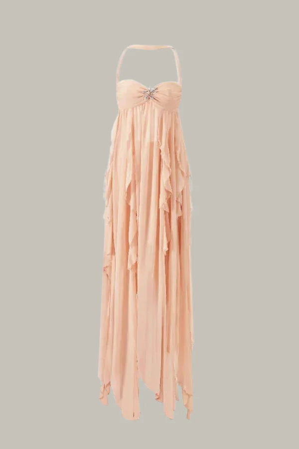 FAIRYJANE - VESTIDO MAXI DE ENCAJE ELEGANTE