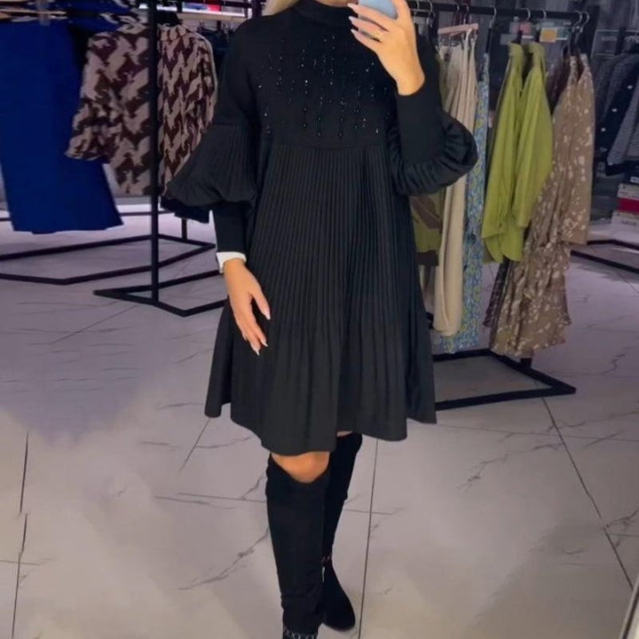 JODIEROSE - VESTIDO TALLA GRANDE CON MANGAS ABULLONADAS