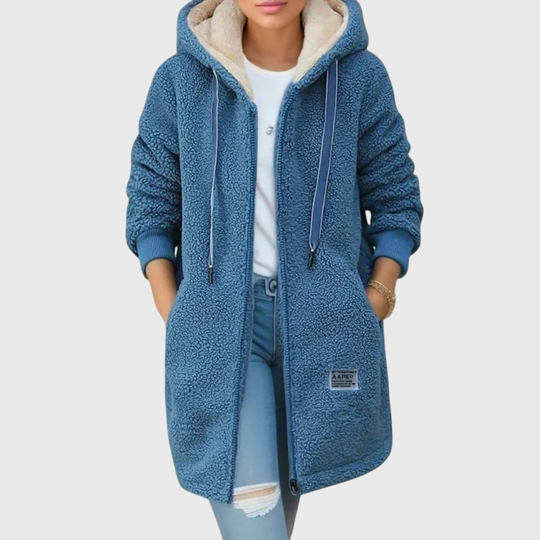 ANJIE - CHAQUETA DE FORRO POLAR LUXURY DE LONGITUD MEDIA