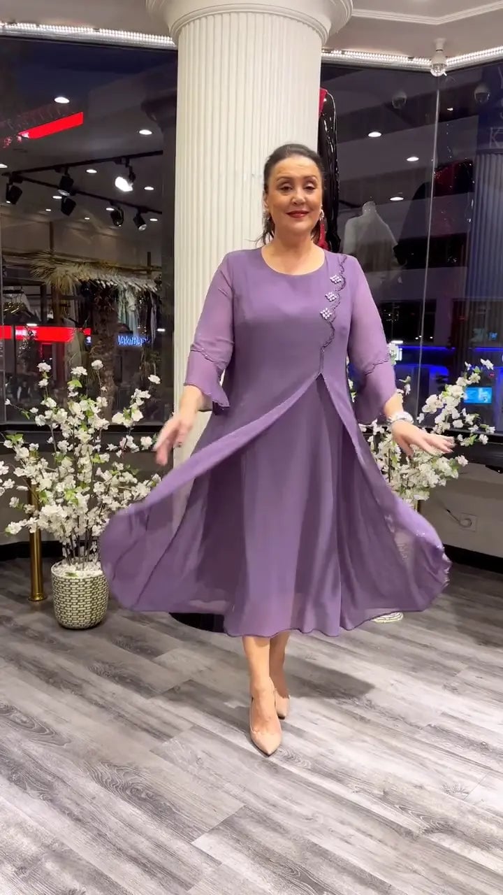 LAFRIZA - VESTIDO DE CHIFÓN FLUIDO BREEZE