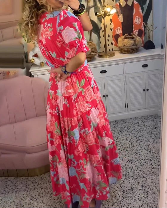 FELINA - VESTIDO DE VERANO CON FLORES VIBRANTES