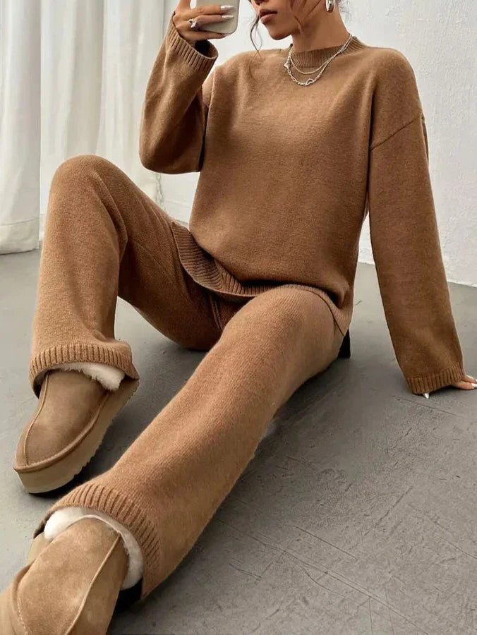 Lily™ - Conjunto Casual de Punto Acanalado y Cálido