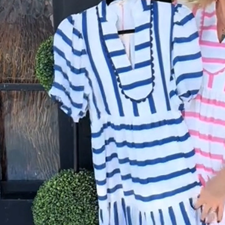 EMERY - VESTIDO MIDI RELAJADO A RAYAS
