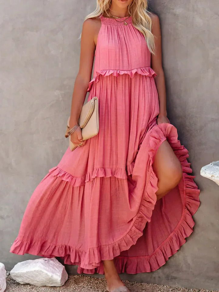 Emilia - Vestido Maxi Halter con Volantes