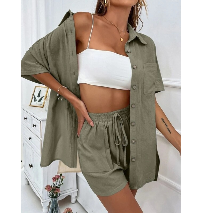 MERYL – CONJUNTO MODISH DE CAMISA ABOTONADA