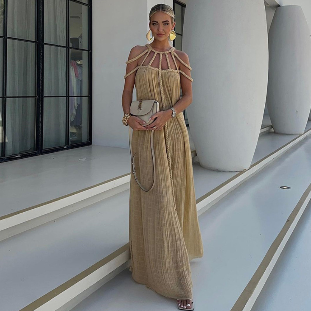 ROYALTY - VESTIDO MAXI MODERNO Y SOFISTICADO