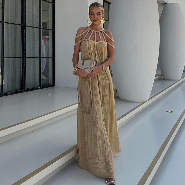 ROYALTY - VESTIDO MAXI MODERNO Y SOFISTICADO