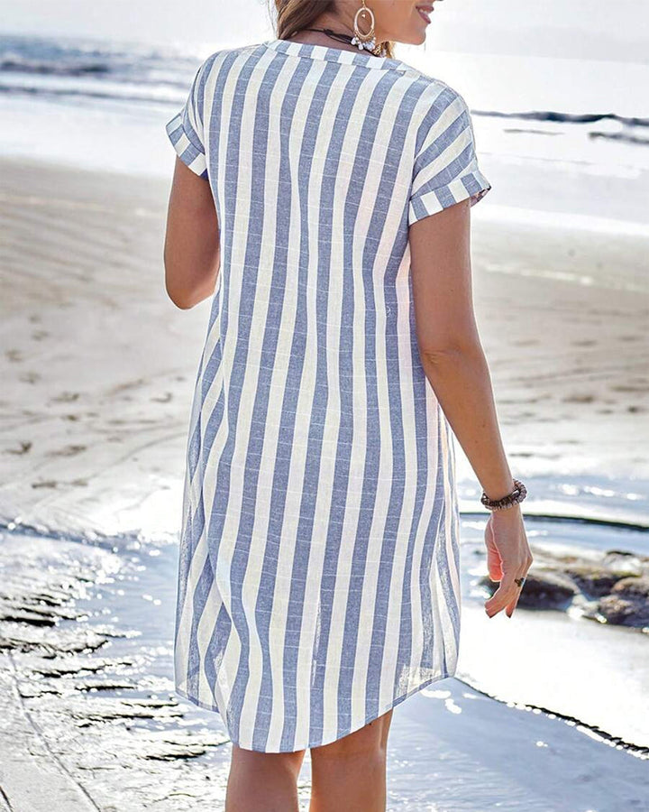 BREEL - VESTIDO DE VERANO A RAYAS FRESCO