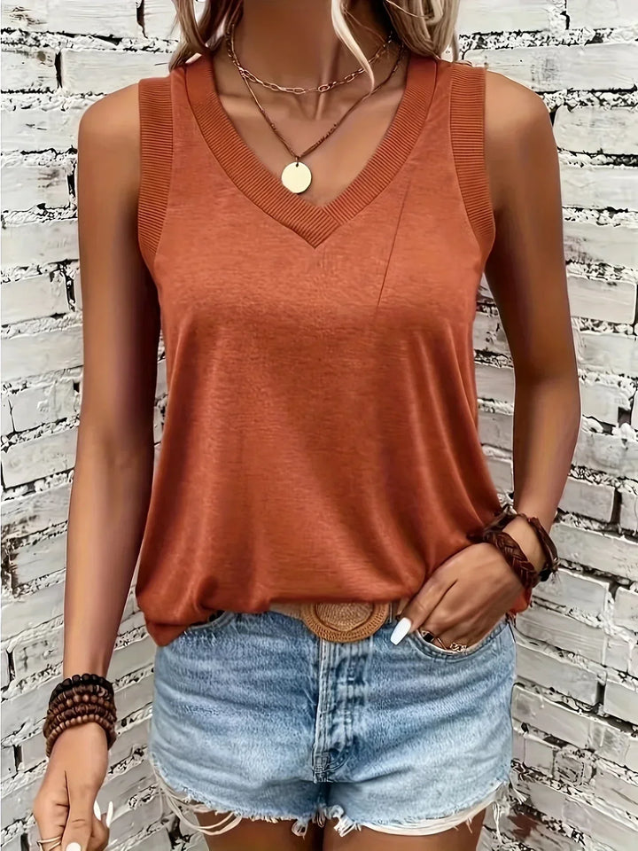 ARCADIA - BLUSA SIN MANGAS CON ESCOTE EN V AIREADA
