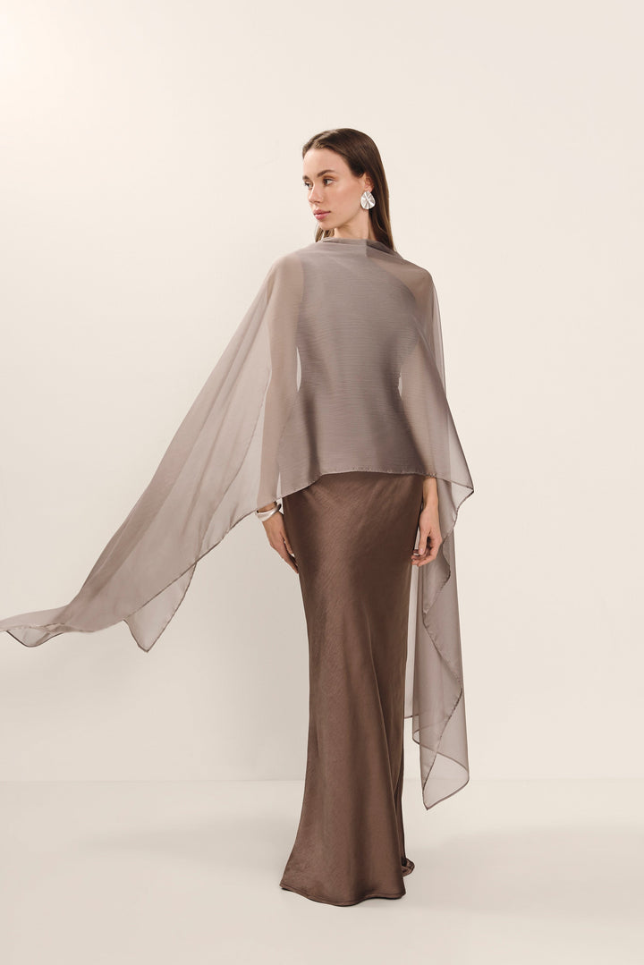 FIANG - VESTIDO DE NOCHE CON ESCOTE ANGULADO