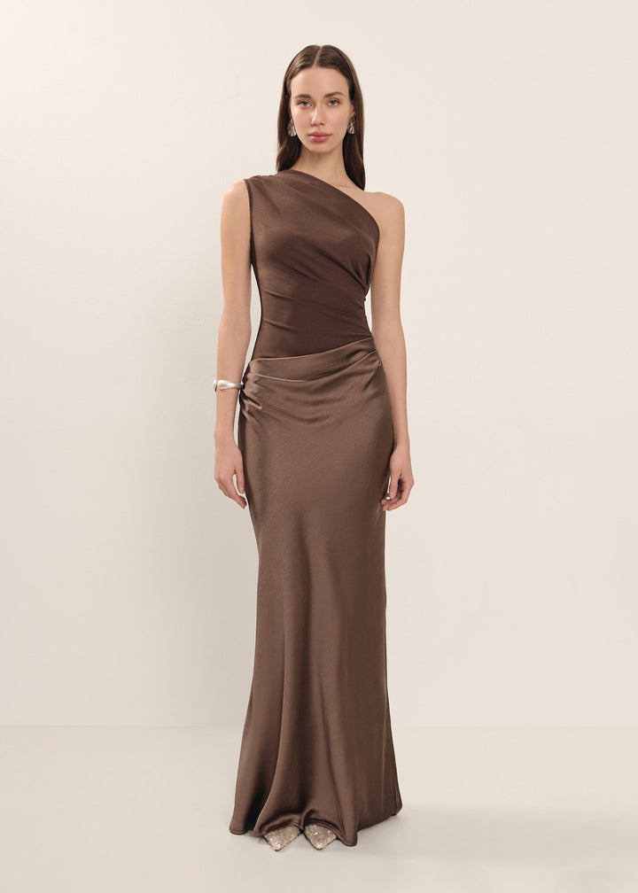 FIANG - VESTIDO DE NOCHE CON ESCOTE ANGULADO