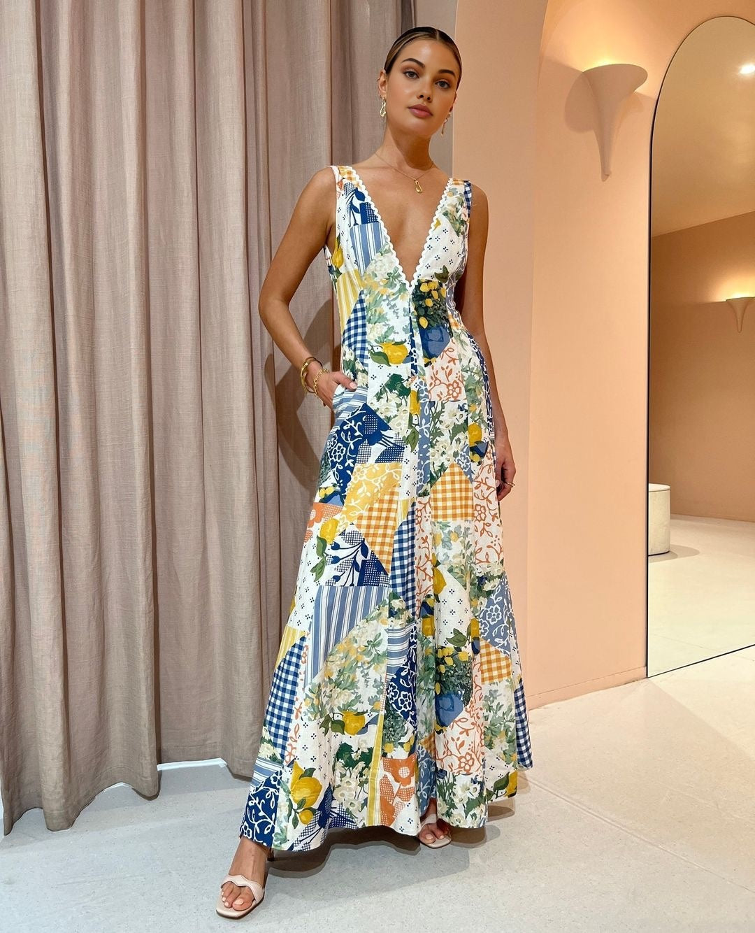 RAI – VESTIDO MAXI BOHO PATCHWORK