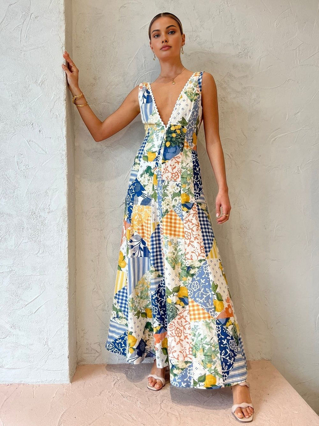RAI – VESTIDO MAXI BOHO PATCHWORK