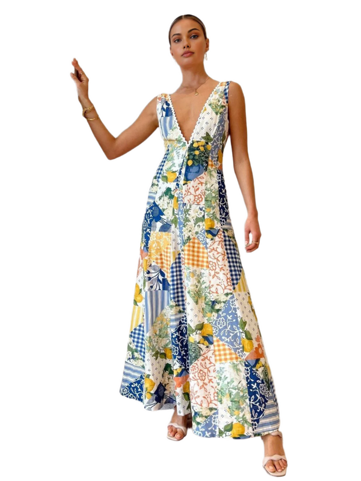 RAI – VESTIDO MAXI BOHO PATCHWORK