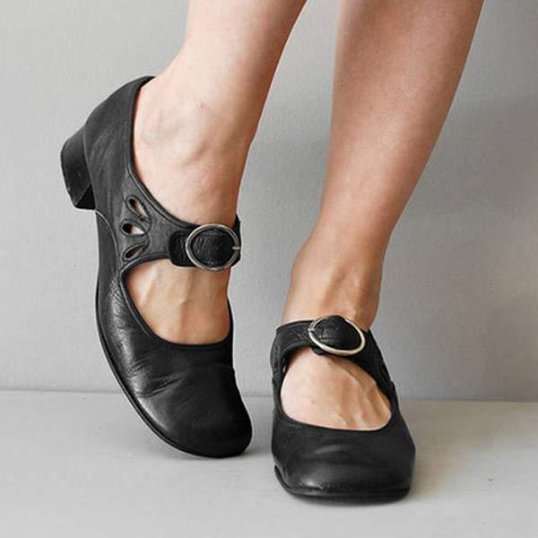 SHELLEY - ZAPATOS ORTOPÉDICOS DE CUERO CON HEBILLA