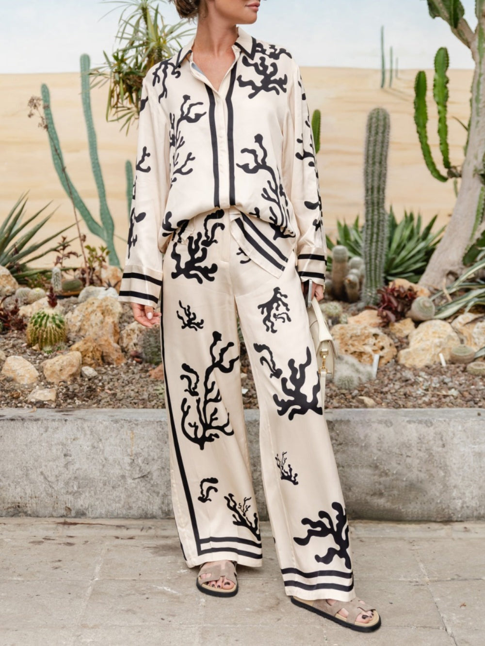 TAMA - CONJUNTO DE PIJAMA DE SEDA ELEGANTE