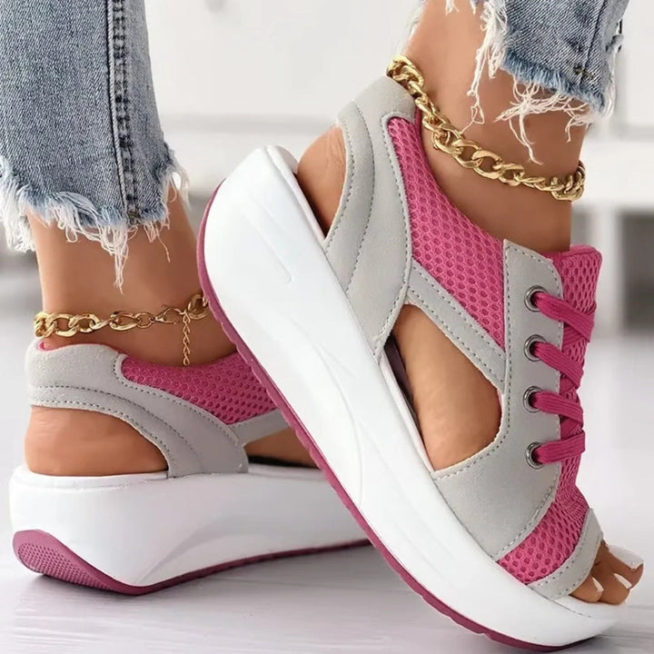 NASTASHA - SANDALIA PLANA CON CORDONES PARA TODOS LOS DÍAS