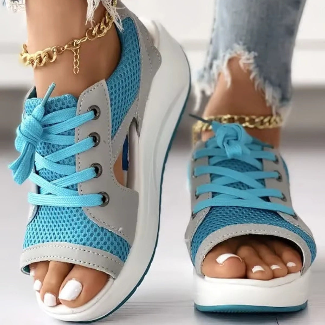 NASTASHA - SANDALIA PLANA CON CORDONES PARA TODOS LOS DÍAS