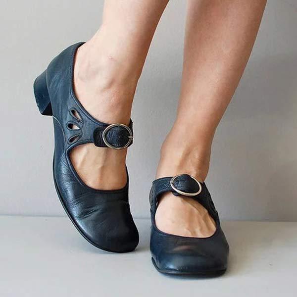 SHELLEY - ZAPATOS ORTOPÉDICOS DE CUERO CON HEBILLA