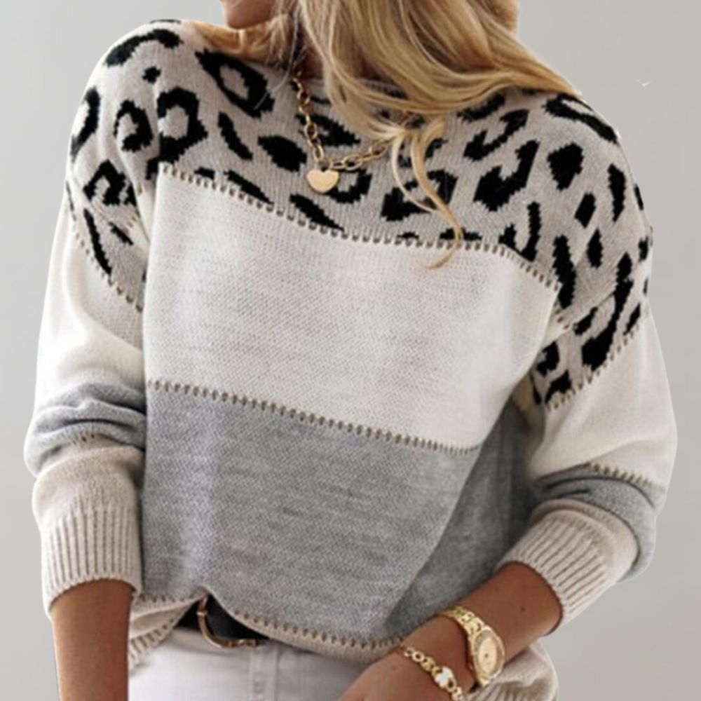 KARMI - SUÉTER LOUNGE CON ESTILO LEOPARDO