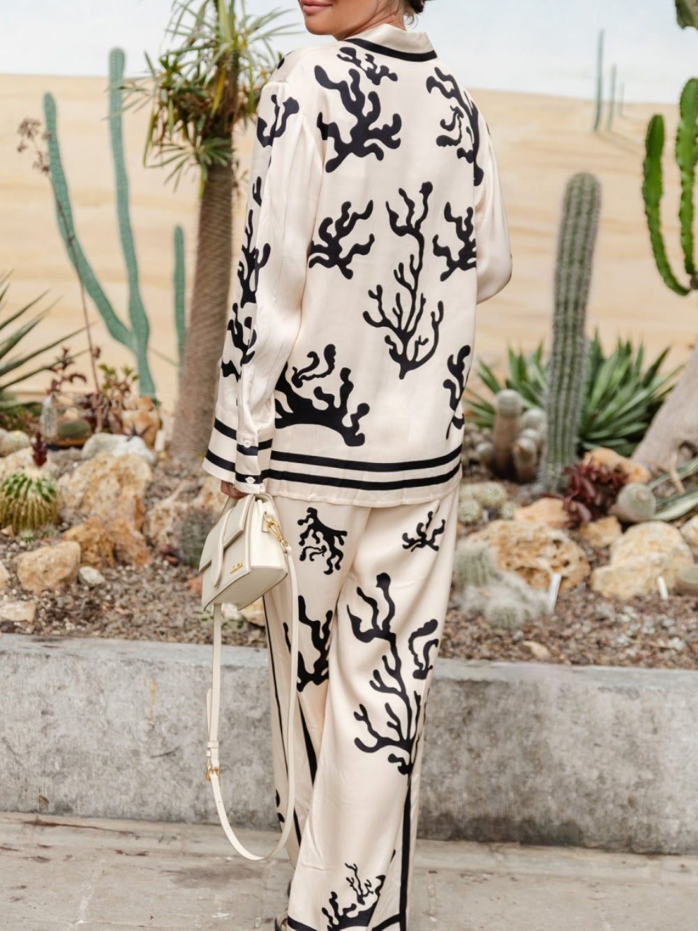 TAMA - CONJUNTO DE PIJAMA DE SEDA ELEGANTE
