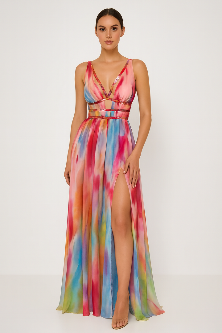 AMAYA - VESTIDO MAXI TOQUE DE ARTISTA