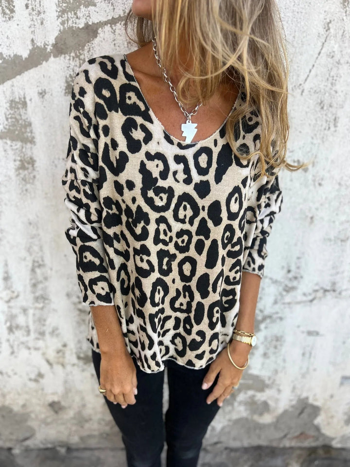 SERA - BLUSA CASUAL CON ESTAMPADO DE LEOPARDO